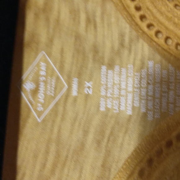 St John's Bay woman's size 2X capped sleeve v-neck cotton blend top - Picture 3 of 10